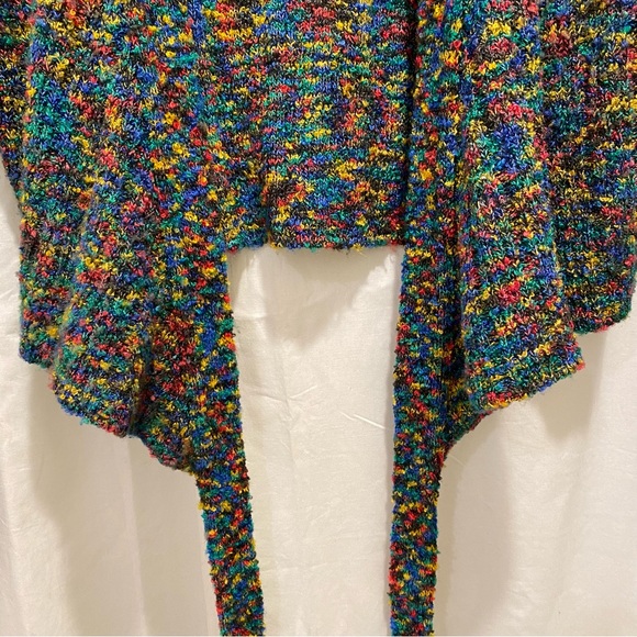 CACHE Multi-Colored Boucle Wrap-Around Sweater Cardigan Size XS - Picture 12 of 15